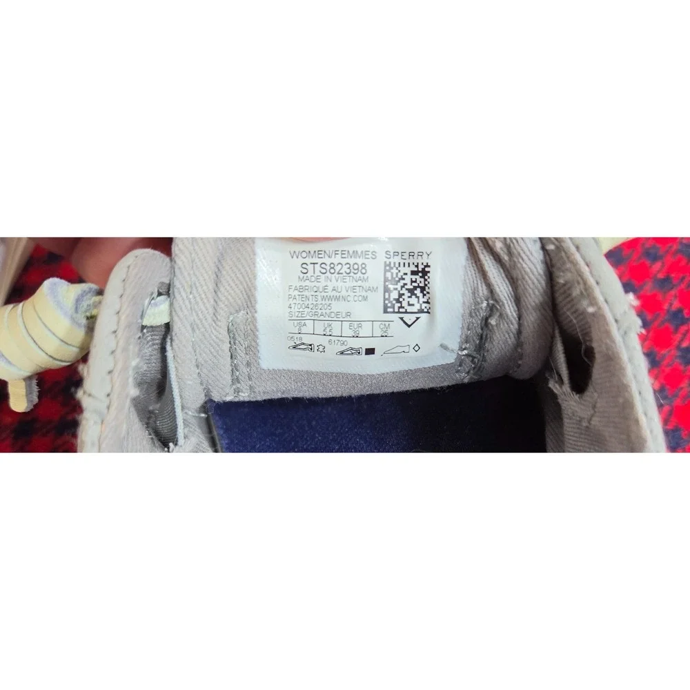 Sperry Crest Vibe Washable Leather Sneakers Gray Women's Size 8
